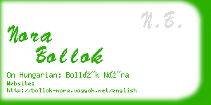 nora bollok business card